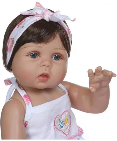 18inch 47cm Real Life Silicone Vinyl Full Body Reborn Baby Girl Dolls in Tan Skin Preemie Washable Newborn Doll Look Real $83...