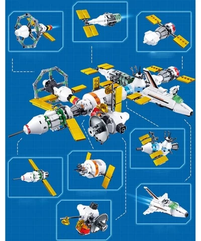 Space Station Building Block Brick Toys Set Spaceship 8In1 Kit Block Rocket Ship Spacecraft Model for Children Gifts (511 Pie...