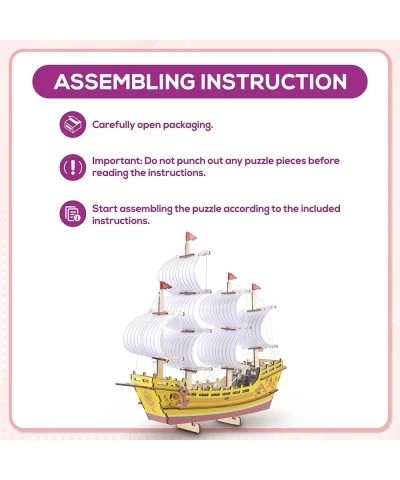 Colours Wooden 3D Puzzle Craft - 3D Puzzles for Kids Ages 12+ - Wood Ship Model Kits to Build Creative DIY Activity for Teens...