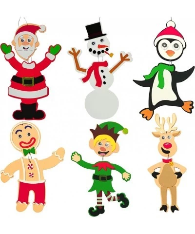 24 Pcs Christmas Crafts Kits Foam Character Art and Craft Set in 6 Different Designs Christmas Hanging Ornaments Holiday Deco...