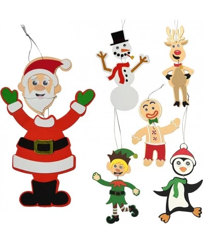 24 Pcs Christmas Crafts Kits Foam Character Art and Craft Set in 6 Different Designs Christmas Hanging Ornaments Holiday Deco...