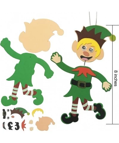 24 Pcs Christmas Crafts Kits Foam Character Art and Craft Set in 6 Different Designs Christmas Hanging Ornaments Holiday Deco...