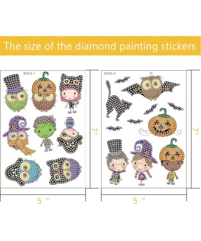 Halloween Diamond Painting Art Kits for Kids Halloween Diamond Painting Stickers Paint with Diamonds by Numbers Small Diamond...