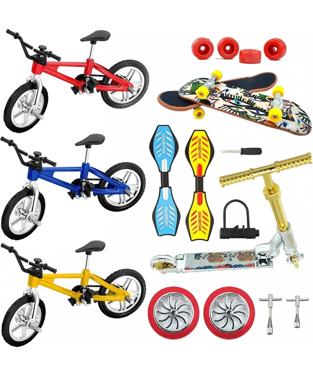 Mini Finger Toys Set 18 Pcs Fingerboard Skateboards Bikes Ripstik Scooter Tiny Swing Board Deck Fingertip Movement Bike Party...