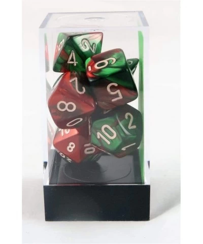 Dice Polyhedral 7-Die Gemini Dice Set - Green-Red with White $24.80 Game Accessories