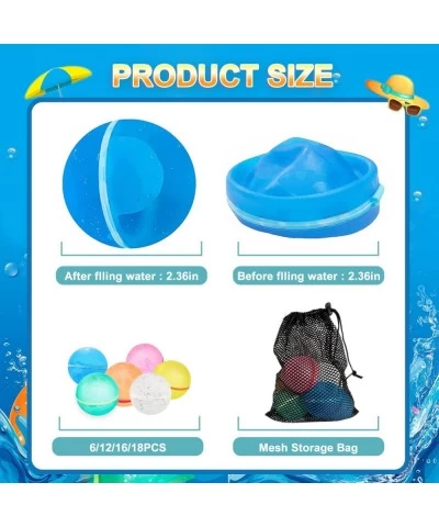 SOPPYCID Reusable Water Balloons with Mesh Bag Latex-Free Silicone Quick Self-Sealing Water Bomb Splash Easy Quick Fun for Ki...