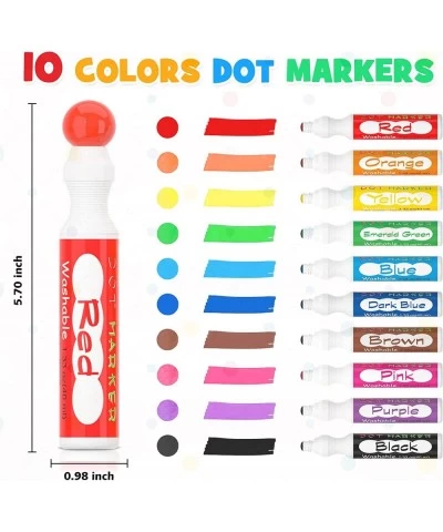 Dot Markers 10 Colors Bingo Daubers with Dot Coloring Book for Toddler Art Activities Non-Toxic Washable Coloring Markers for...