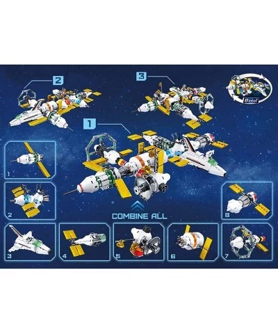 Space Station Building Block Brick Toys Set Spaceship 8In1 Kit Block Rocket Ship Spacecraft Model for Children Gifts (511 Pie...