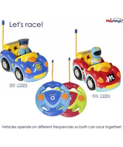 Remote Control Cartoon Police Car and Race Car RC Radio Control Toys for Toddlers and Kids Pack of 2 Cars in Different Freque...