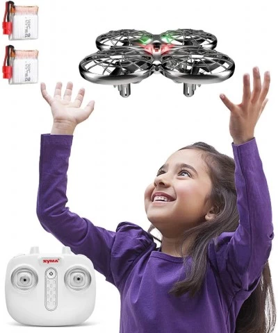 Kids Hand Operated Drones X100 Quadcopter with Auto-Avoid Obstacles Safety Covered by Shell 360°Flip LED Light 2 Speed for Ki...