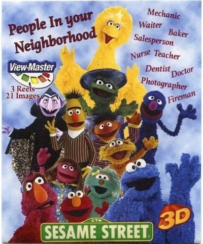 People in Your Neighborhood - Sesame - ViewMaster - 3 reels with 21 3D Images $61.54 Viewfinder Toys