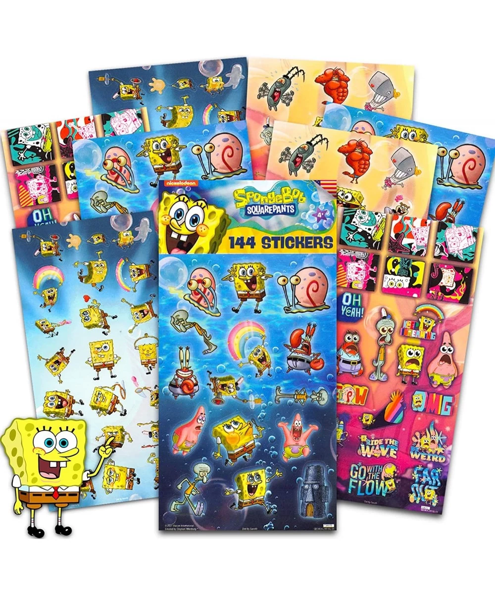 Spongebob Squarepants Sticker Set for Kids and Adults - Spongebob Sticker Bundle with 144 Spongebob Stickers for Party Favors...