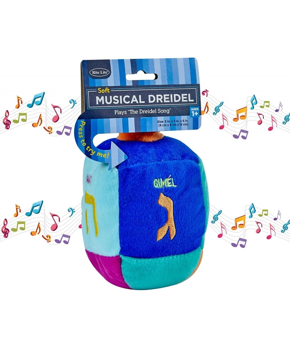 Plush Musical Dreidel - Plays Hanukkah Melody Hanukkah Gifts Toddler Kid Prizes Jewish Holiday Part Favors Embroidered Plush ...