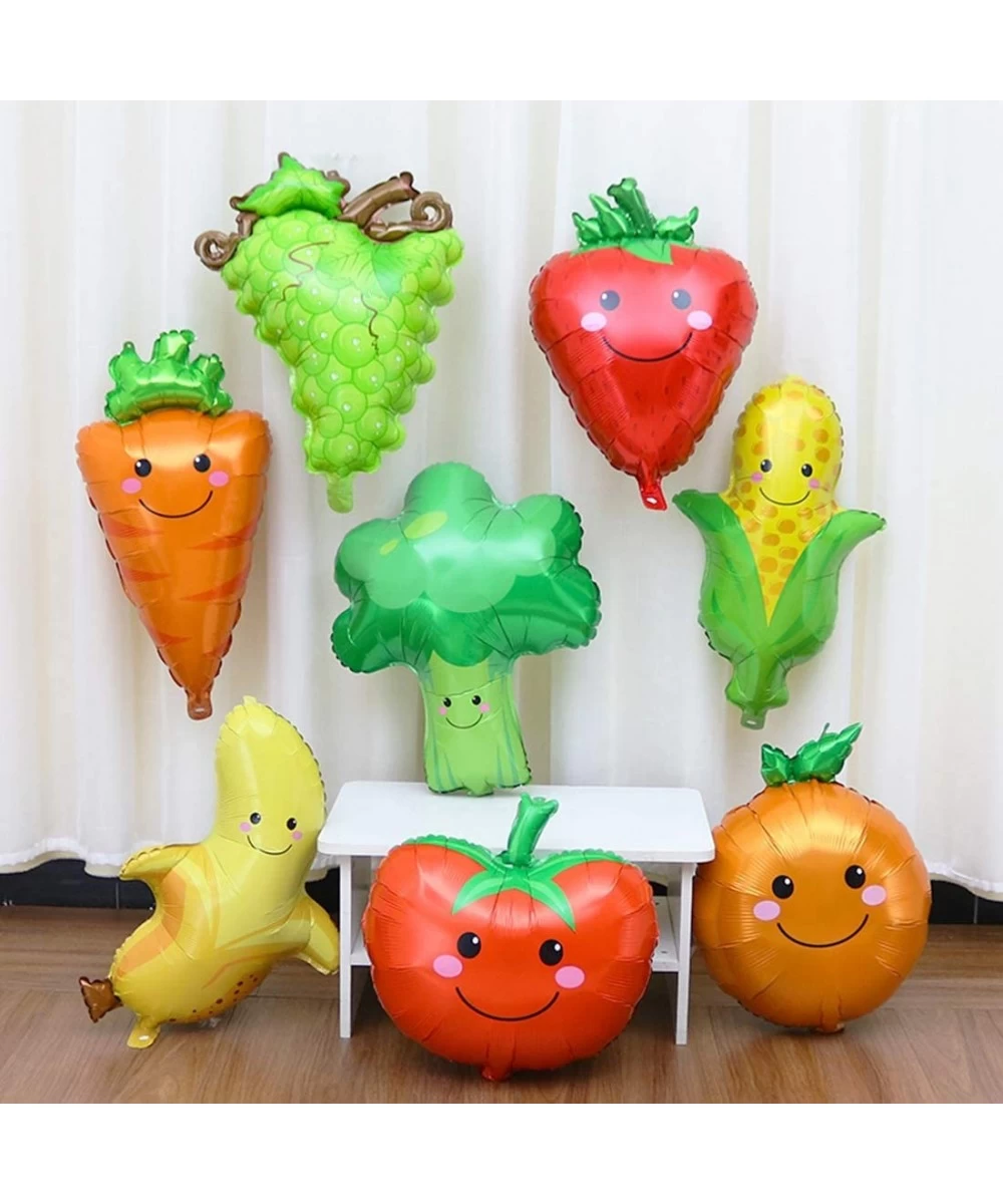 8pcs Fruit & Vegetable Aluminum foil Balloons for Party Decoration Fruit Birthday Aluminum Foil Helium Balloon for Summer Par...