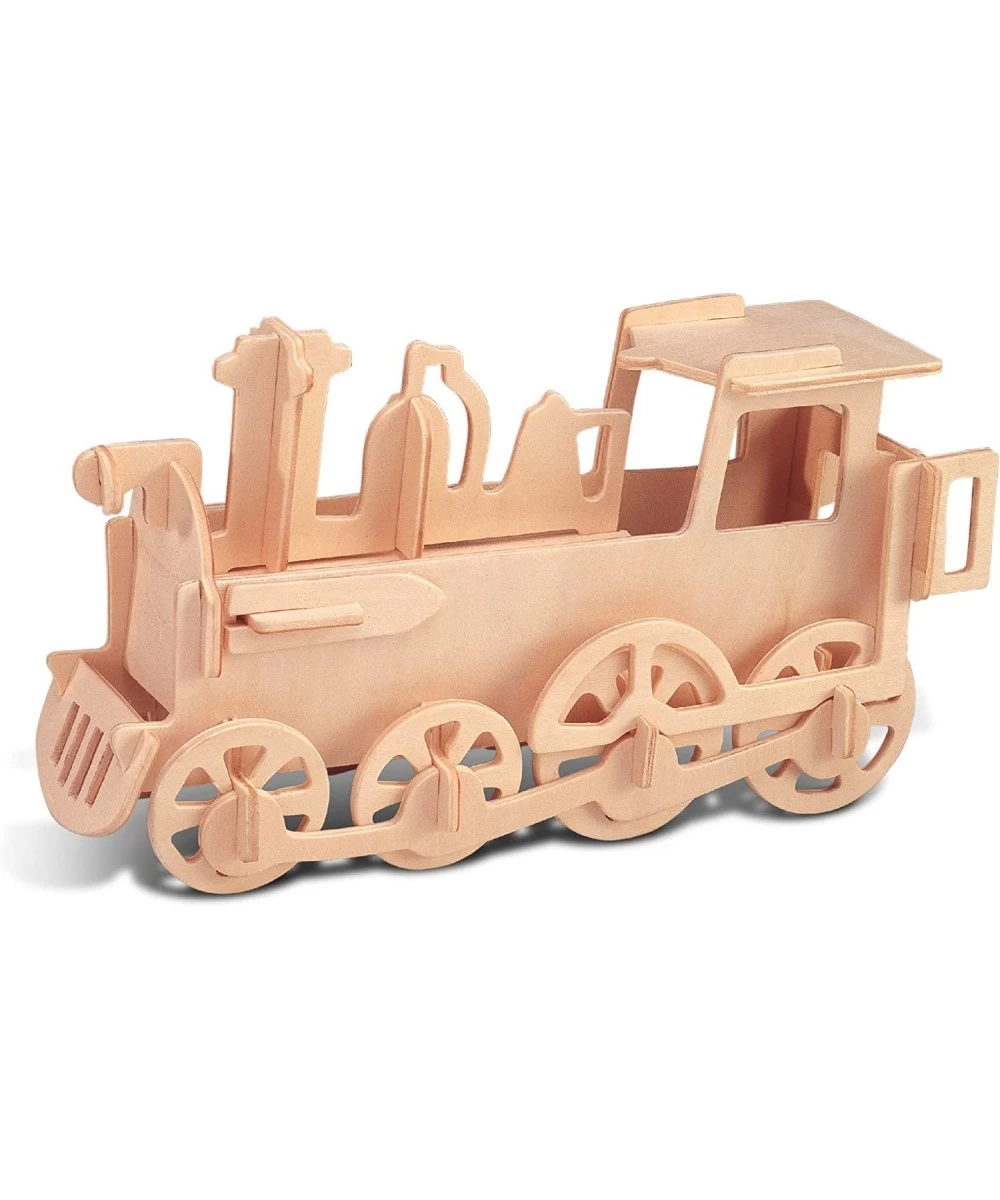 3D Puzzle Rolling Locomotive Train Wood Craft Construction Model Kit Fun & Educational DIY Wooden Toy Assemble Unfinished Cra...