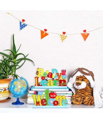 3 Welcome Back to School Table Decoration First Day School Sign Ready to Learn Table Centerpiece Wooden for Ready to Home Cla...