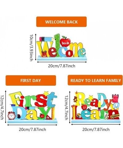 3 Welcome Back to School Table Decoration First Day School Sign Ready to Learn Table Centerpiece Wooden for Ready to Home Cla...