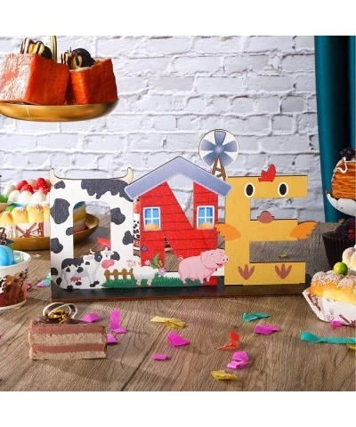 Farm Animal 1st Birthday Day Table Decor Barnyard Farm Theme Party Supplies Farm One Sign Letters Table Topper Wood Photo Pro...