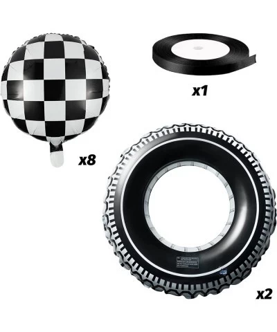 10Pcs Car Party Decoration Inflatable Tires Balloons Favors All-in-One Pack Party Supplies Include Balloon Tire Swimming Ring...