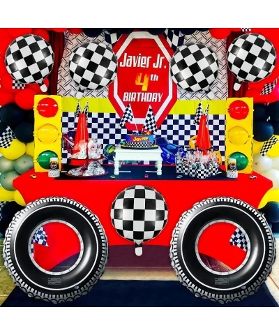 10Pcs Car Party Decoration Inflatable Tires Balloons Favors All-in-One Pack Party Supplies Include Balloon Tire Swimming Ring...