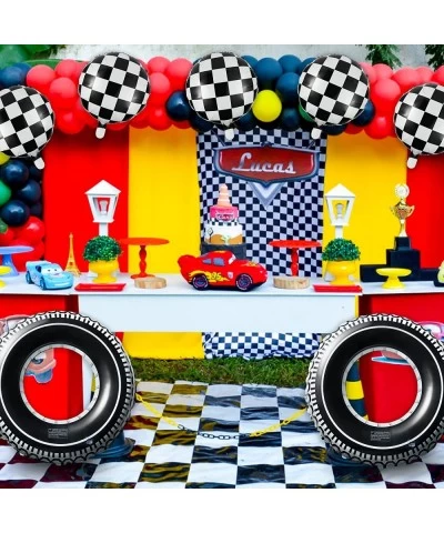 10Pcs Car Party Decoration Inflatable Tires Balloons Favors All-in-One Pack Party Supplies Include Balloon Tire Swimming Ring...