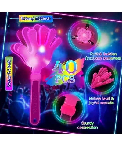 40 Pcs Hand Clappers LED Light Up Noisemaker Toys Plastic Noise Makers Party Favor Game Accessories for Kids Adult Sporting E...