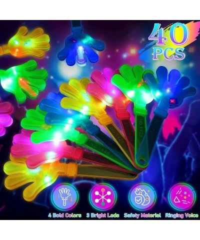 40 Pcs Hand Clappers LED Light Up Noisemaker Toys Plastic Noise Makers Party Favor Game Accessories for Kids Adult Sporting E...