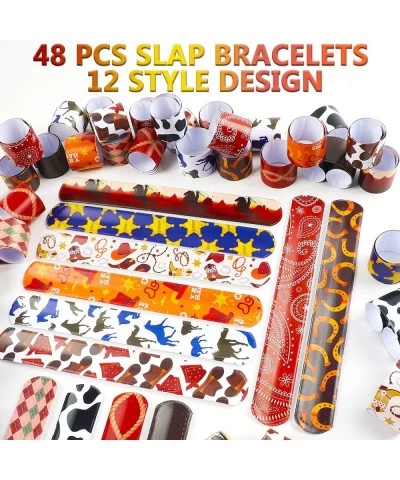 48PCS Cowboy Party Favors Slap Bracelets Rodeo Competition Themed GIfts Kids Classroom Exchange Items Gift Box Filler Baby Sh...