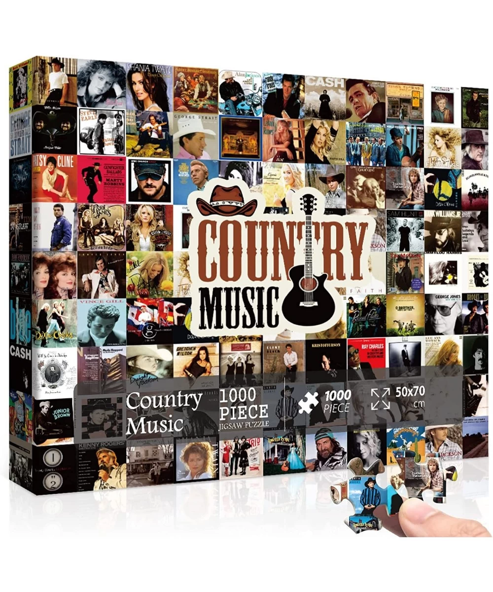 Country Music Jigsaw Puzzles 1000 Pieces Album Cover Puzzles as Music Gifts Rock Puzzles for Adult Music Collection Puzzles M...