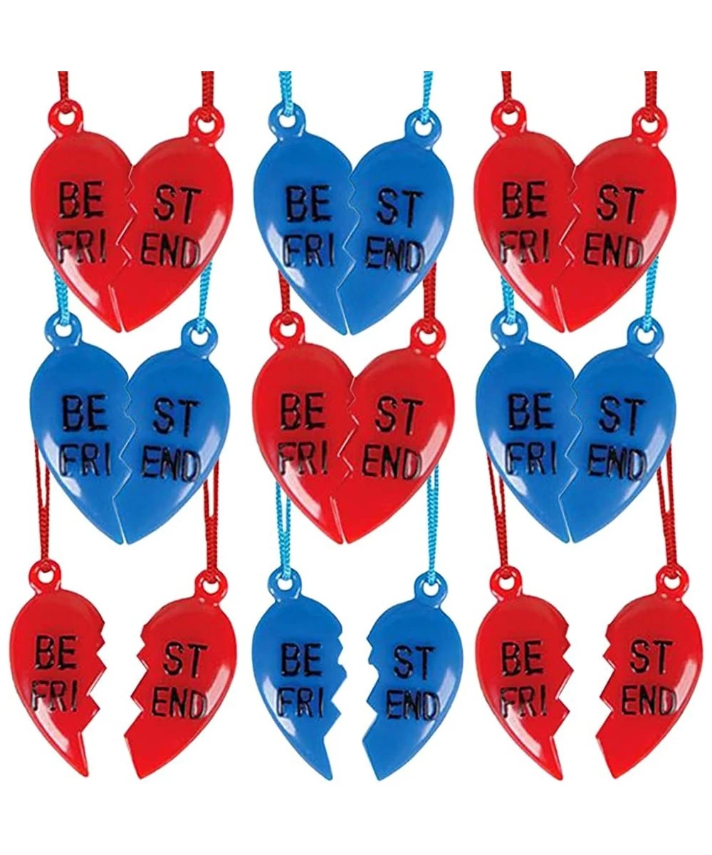 Half Heart BFF Necklaces Set of 12 Includes 2 Halves of Broken Heart Great Friendship Gifts Birthday Party Favors for Boys an...