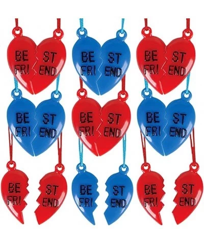 Half Heart BFF Necklaces Set of 12 Includes 2 Halves of Broken Heart Great Friendship Gifts Birthday Party Favors for Boys an...