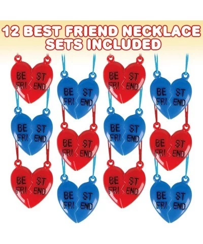 Half Heart BFF Necklaces Set of 12 Includes 2 Halves of Broken Heart Great Friendship Gifts Birthday Party Favors for Boys an...