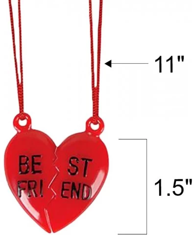 Half Heart BFF Necklaces Set of 12 Includes 2 Halves of Broken Heart Great Friendship Gifts Birthday Party Favors for Boys an...