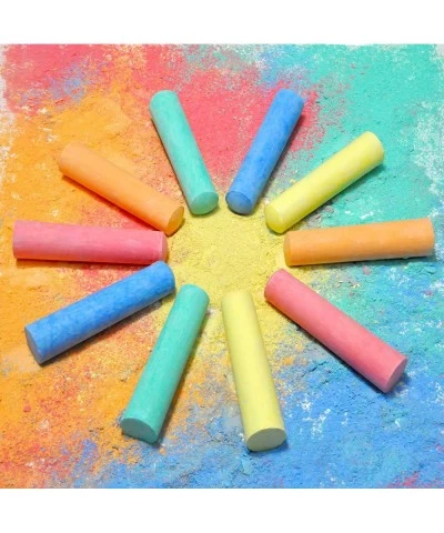 60 Pcs Chalks Set with Rounded Case Jumbo Washable Outdoor Bulk Chalk Non-Toxic Sidewalk Chalks Set for Art Play and Outdoor ...