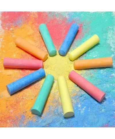 60 Pcs Chalks Set with Rounded Case Jumbo Washable Outdoor Bulk Chalk Non-Toxic Sidewalk Chalks Set for Art Play and Outdoor ...