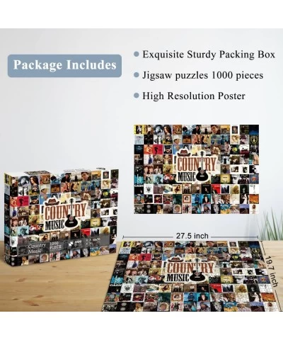 Country Music Jigsaw Puzzles 1000 Pieces Album Cover Puzzles as Music Gifts Rock Puzzles for Adult Music Collection Puzzles M...