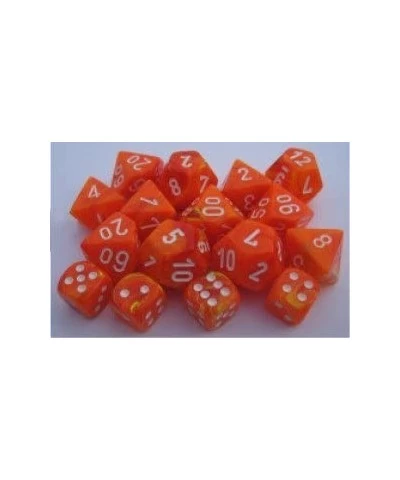 Dice Sets: Vortex Solar Orange Marble with White - Ten Sided Die d10 Set (10) $27.09 Game Accessories