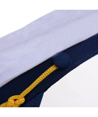 Sailor Captain Hat Embroidery Boat Ship Sailor Hats Adjustable Navy Hat Children $24.15 Kids' Dress-Up Accessories