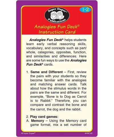 | Analogies Flash Cards | Opposites Similarities and Vocabulary Fun Deck | Educational Learning Materials for Children $27.32...