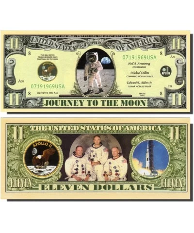 Apollo 11 Commemorative"Journey to the Moon" Bill - 10 Count with Bonus Clear Protector & Christopher Columbus Bill $15.62 Mo...