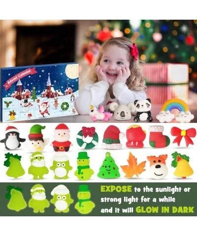 2022 Slow-Rising Squishies Mochi Squishy Advent Calendar for Kids Christmas 24Pcs Different Cute Relief Stress Toys Glow in D...