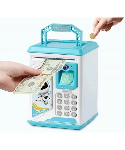 Kids Electronic Piggy Bank Mini ATM Piggy Bank for Real Money Piggy Bank for Boys Girls Toy Auto Scroll Paper Money Saving Bo...