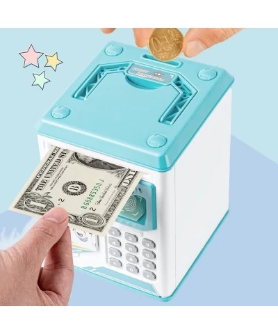 Kids Electronic Piggy Bank Mini ATM Piggy Bank for Real Money Piggy Bank for Boys Girls Toy Auto Scroll Paper Money Saving Bo...