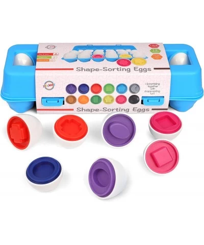 Shape Sorting Eggs - Developmental and Educational Toy - A Dozen Pieces for Mixing and Matching Color or Shape - Recommended ...