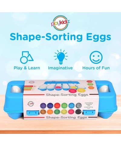 Shape Sorting Eggs - Developmental and Educational Toy - A Dozen Pieces for Mixing and Matching Color or Shape - Recommended ...