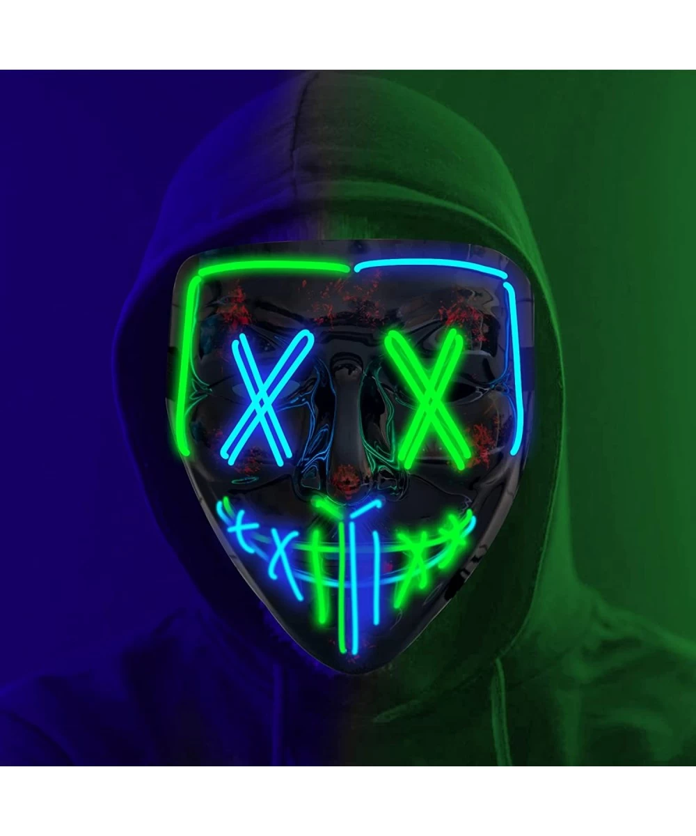 Halloween Purge Mask LED Light up Mask Scary Mask for Halloween Festival Party 2 colors Mask with 3 Light Modes $22.04 Kids' ...