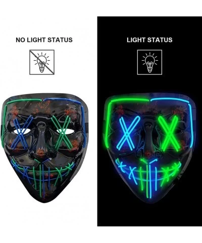 Halloween Purge Mask LED Light up Mask Scary Mask for Halloween Festival Party 2 colors Mask with 3 Light Modes $22.04 Kids' ...