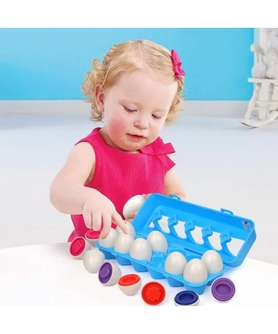 Shape Sorting Eggs - Developmental and Educational Toy - A Dozen Pieces for Mixing and Matching Color or Shape - Recommended ...