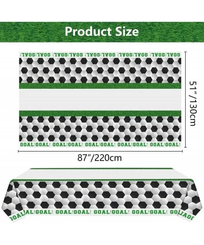 4Pcs Soccer Tablecloths - 86''x 51'' Soccer Printed Disposable Plastic Tablecloths for Kids Soccer Themed Birthday Party Deco...