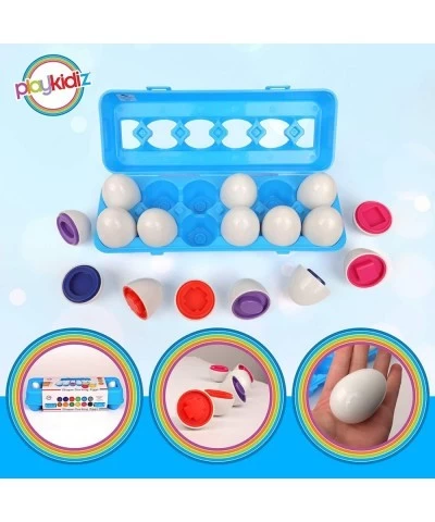 Shape Sorting Eggs - Developmental and Educational Toy - A Dozen Pieces for Mixing and Matching Color or Shape - Recommended ...